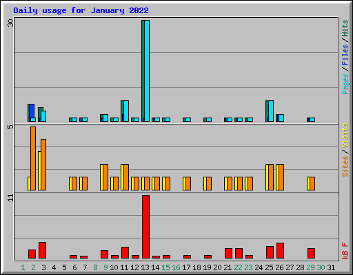 Daily usage for January 2022