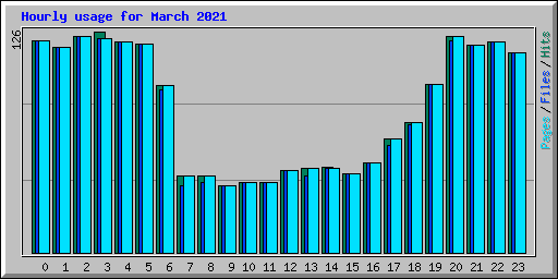 Hourly usage for March 2021