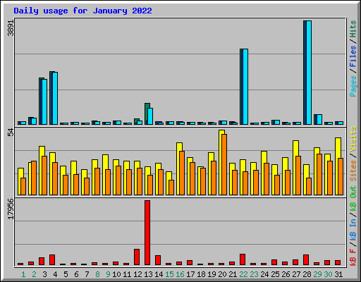 Daily usage for January 2022